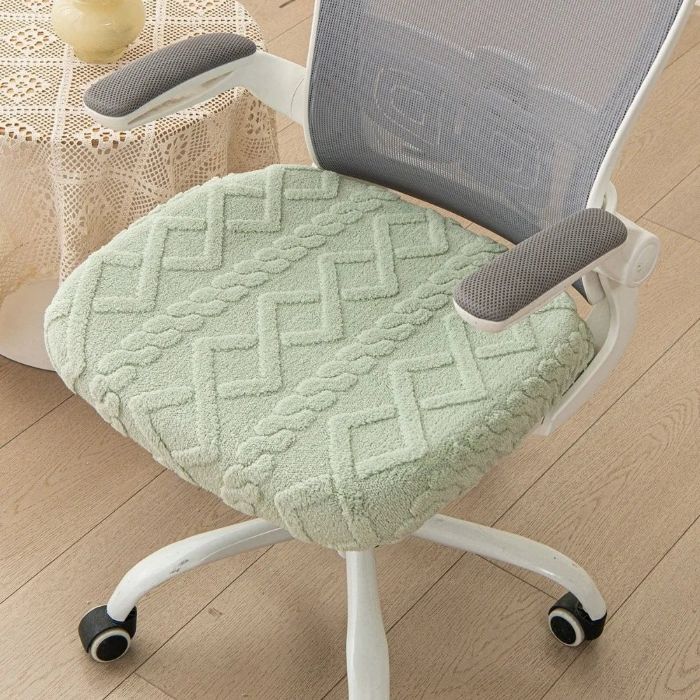 coussin chaise moderne zigzag bleu clair gris vert pastel polyester antidérapant extensible