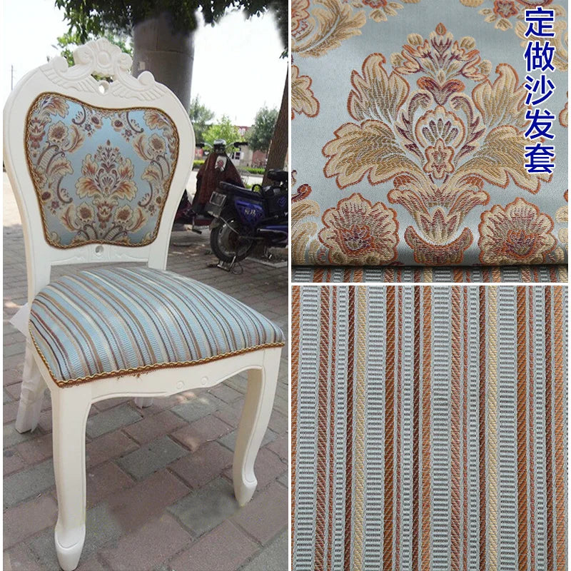 tissu polyester floral brocart beige marron bleu clair classique élégant hautement absorbant opaque mètre
