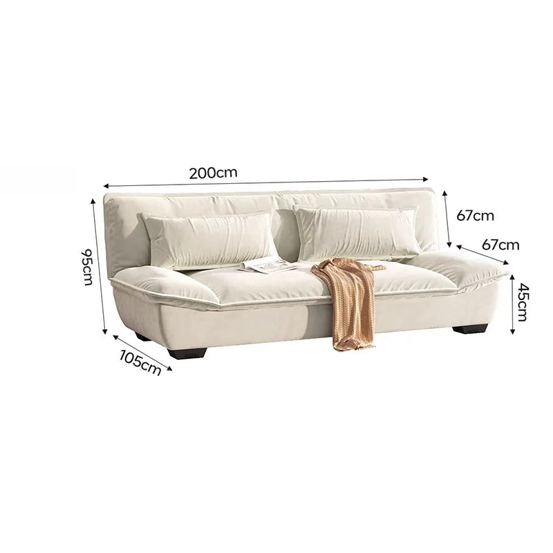canapé convertible moderne velours beige dimensions pliables coussins