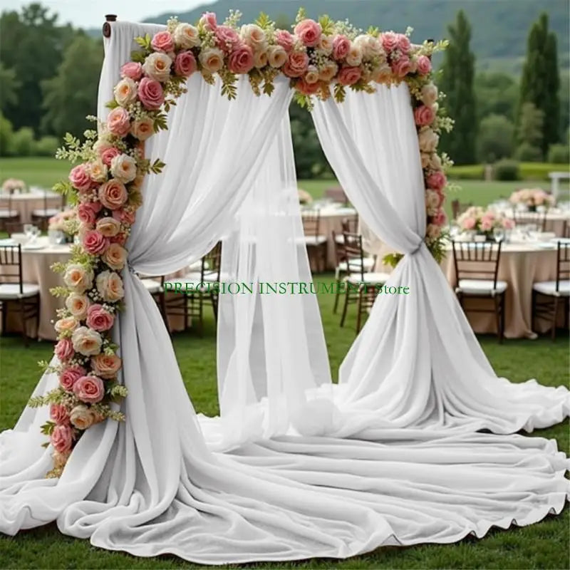 rideaux transparents plissés romantiques élégants blanc rose poudré gaufrés bord inférieur 300 600 800