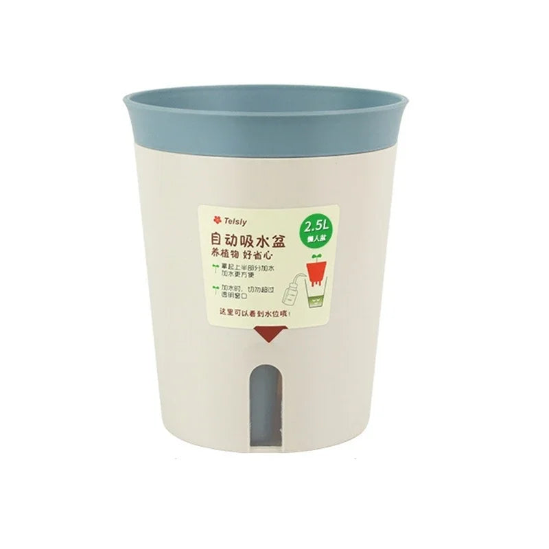 pot plante interieur autoarrosant double couche hydroponique moderne vert beige