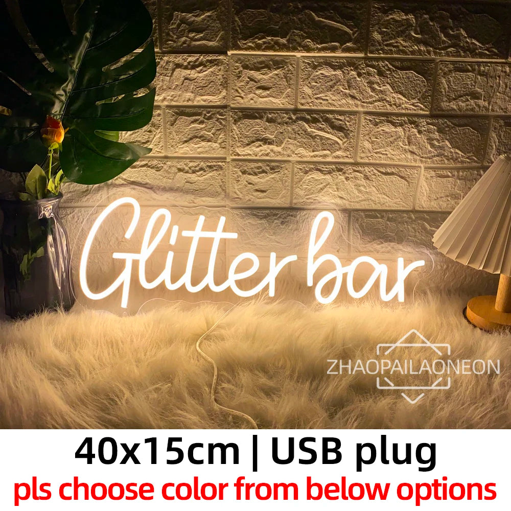 néon lumineux scintillant led blanc rose bleu vert rouge transparent moderne chambre décoration fête