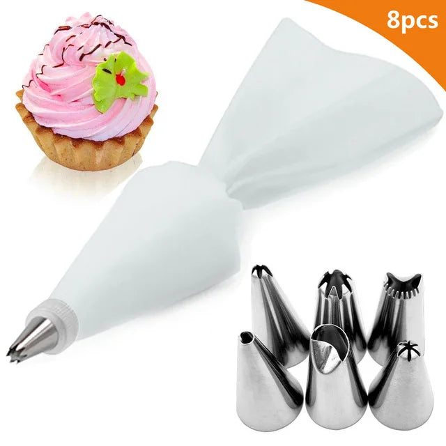 poche pâte silicone réutilisable 24 buses aiguilles métalliques outil pâtisserie