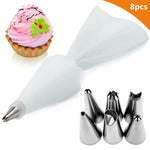 poche pâte silicone réutilisable 24 buses aiguilles métalliques outil pâtisserie