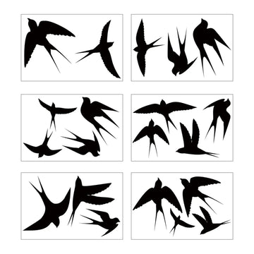 stickers fenêtre oiseaux noirs anti collision graphiques minimalisme maison deco pvc adhésifs anti choc