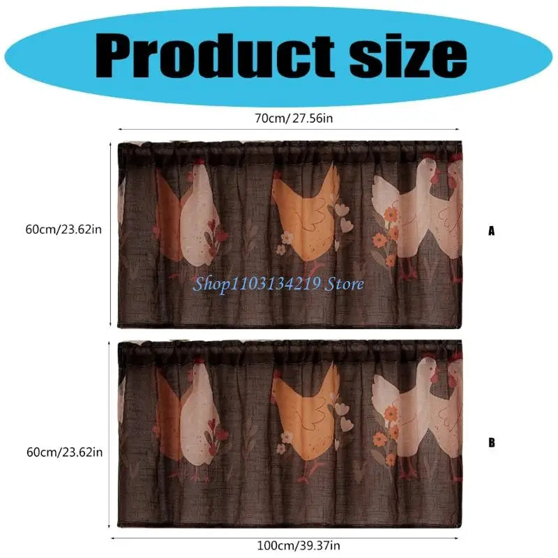 rideau marron foncé oiseaux fleurs rustique semi transparent 70cm 60cm 100cm 60cm
