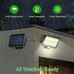 lampe murale solaire led moderne commande distance ip65 protection abs matériaux noir