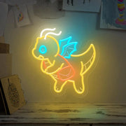 lampe néon dragon enfant jaune orange bleu vert lumineuse adaptable usb chambre moderne