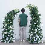 arche décorative fleurs artificielles feuillage vert mariage anniversaire baby shower extérieur table centerpiece naturel