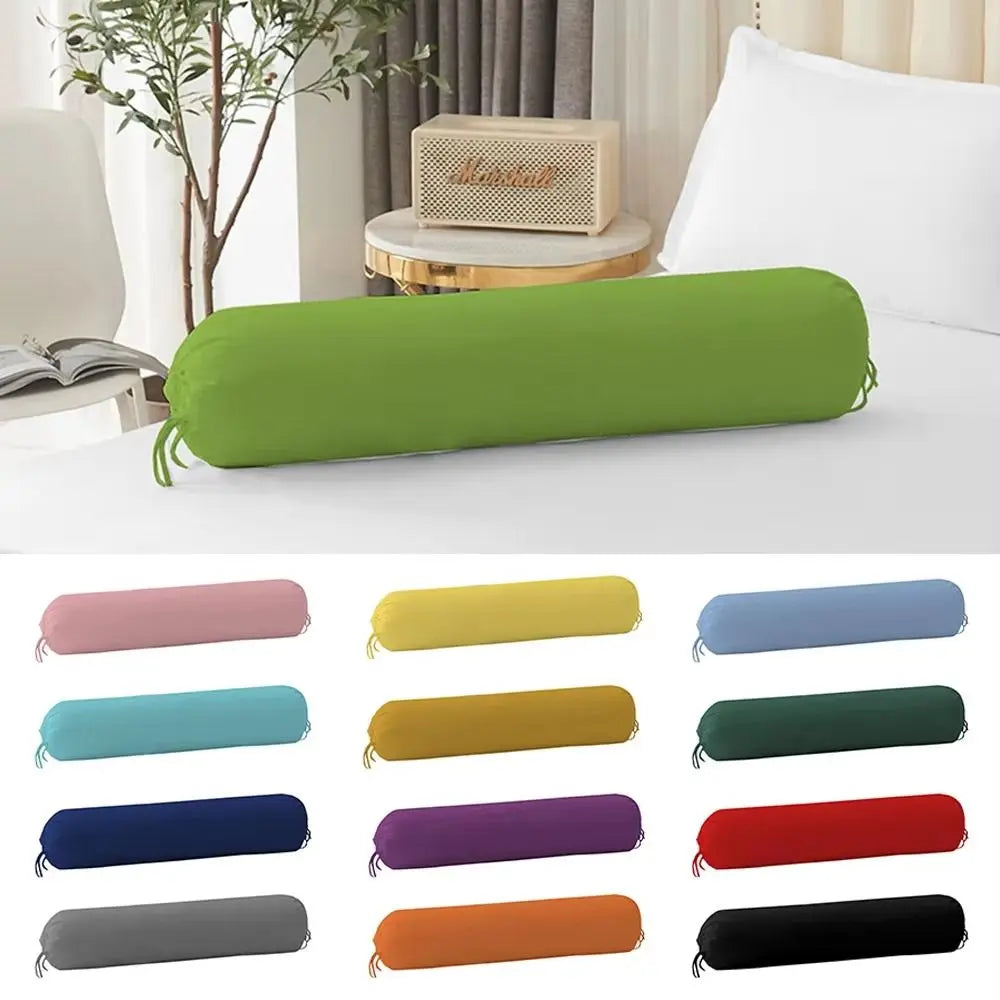 coussin rond uni moderne lit polyester coton noir vert foncé rouge gris bleu orange