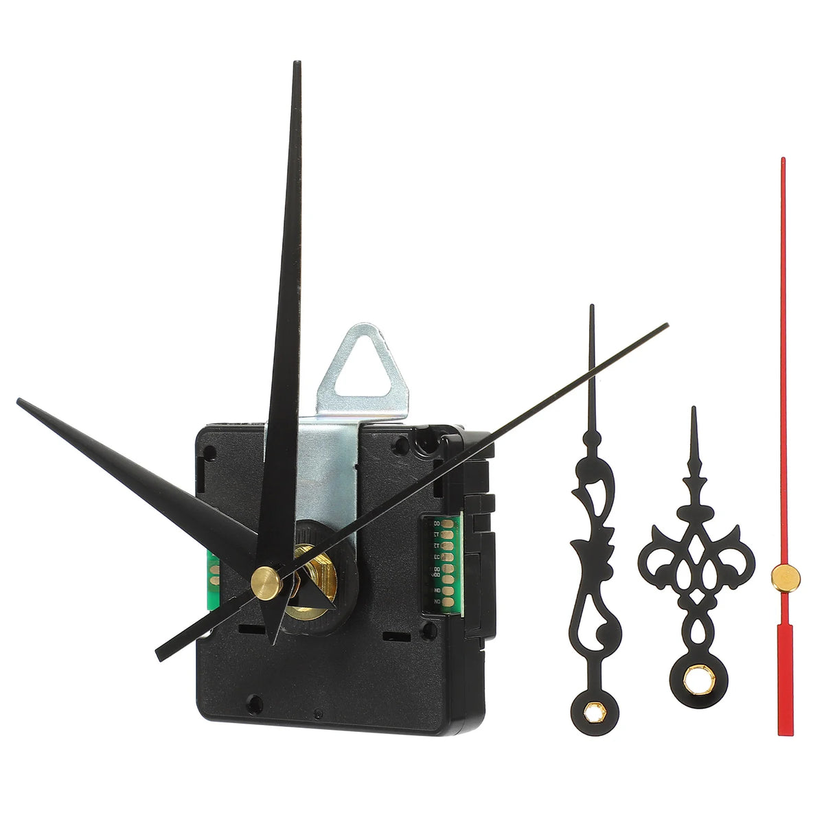 mouvement horloge kit aiguilles ornements vintage noir doré rouges classique baroque éléments joints caoutchoucclé