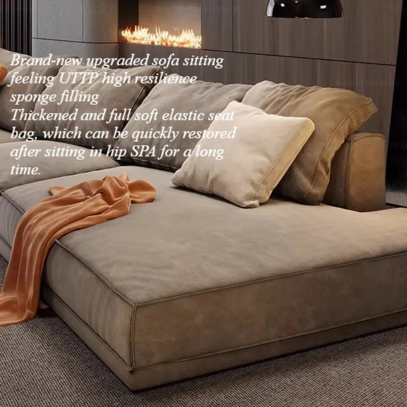 canapé d'angle moderne gris velours coussins 300 400 cm