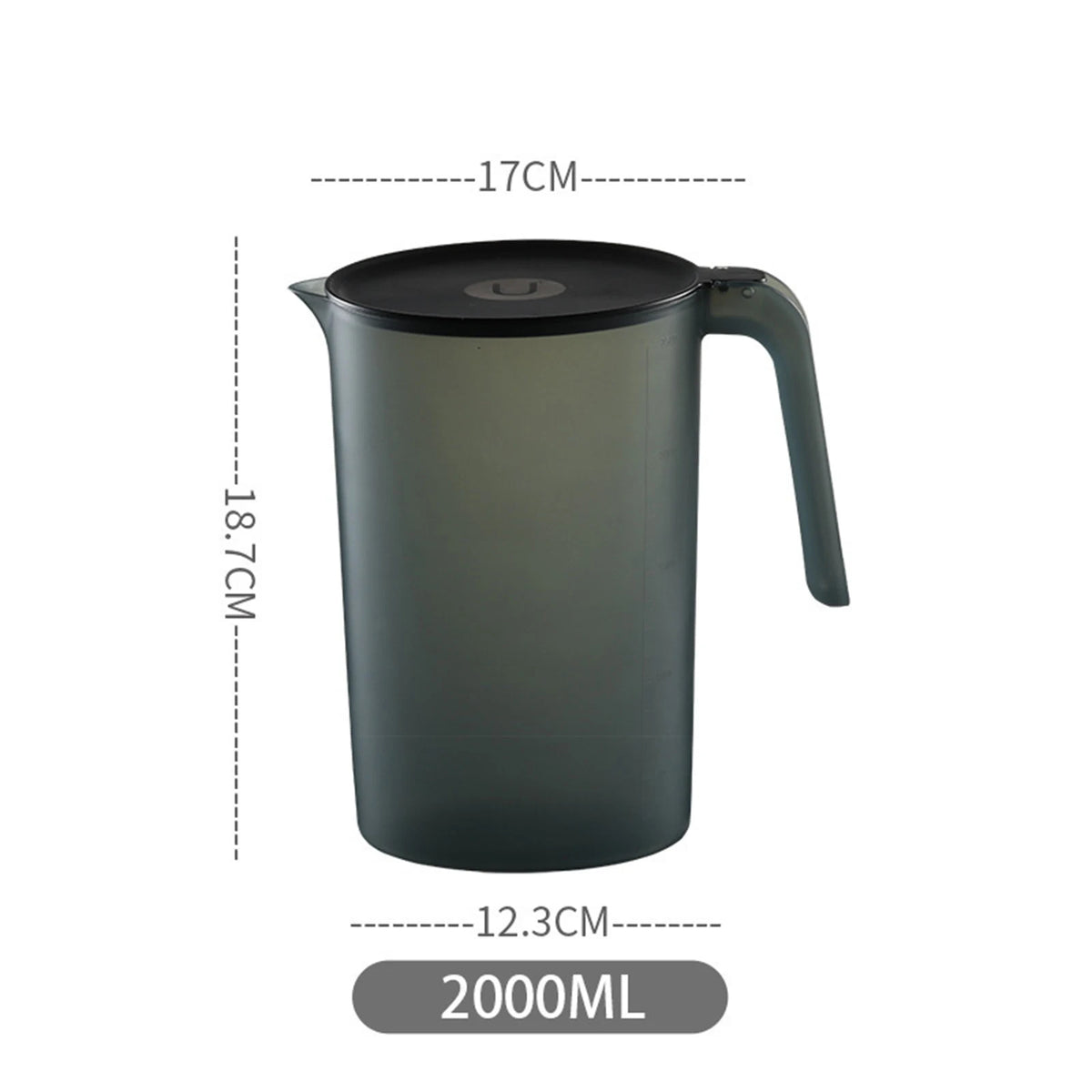 carafe eau plastique 2000ml 2500ml blanc bleu rose verte moderne minimaliste poignée couvercle logo