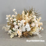 arche decorative boho chic fleurs artificielles blanc beige doré vert