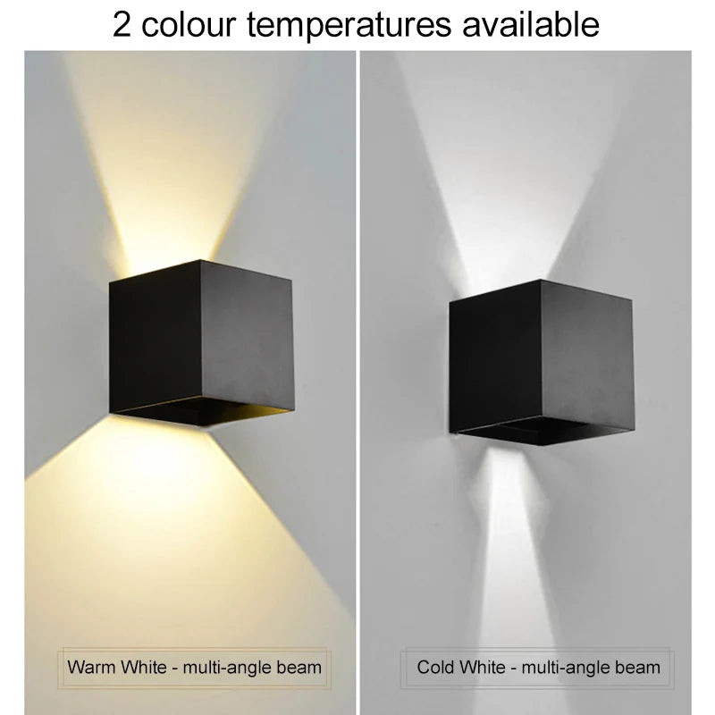 appliques murales modernes led éclairage chambre salon extérieur 120° diffusion lumière blanche jaune
