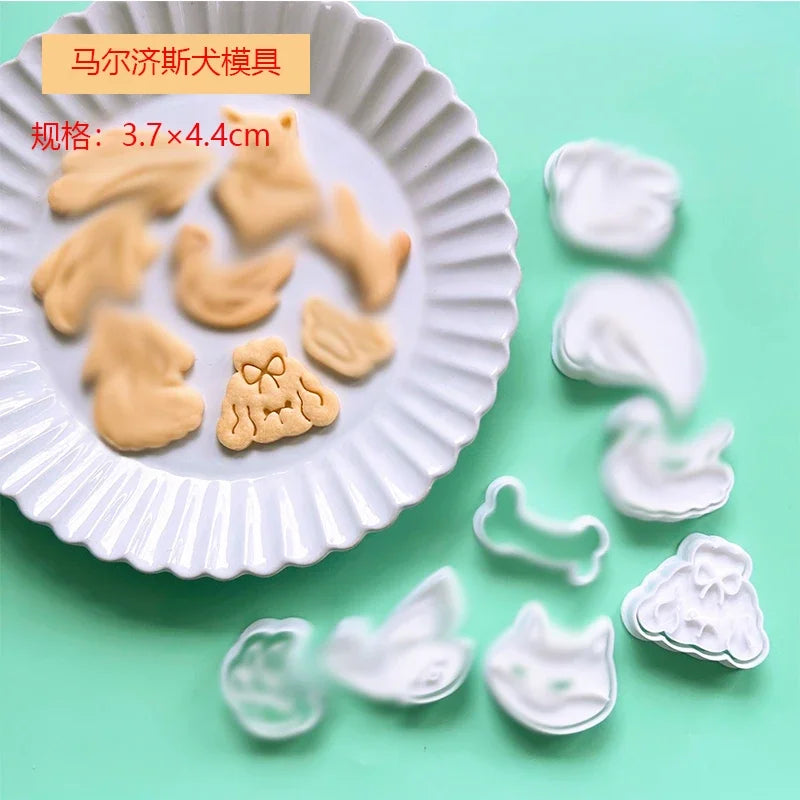 moule biscuits animaux chien chat patte os plastique imprimé decoratif cuisine