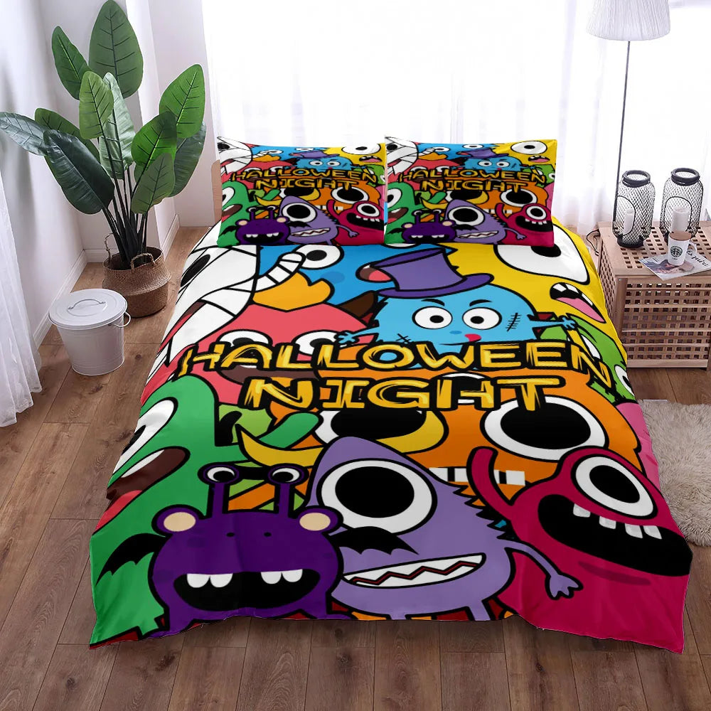 Détail du motif Inazuma Eleven sur la housse de couette