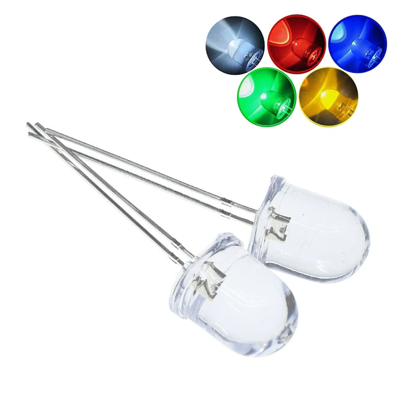 ampoule led transparente 10mm ronde couleurs moderne ultra lumineuse