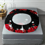 ensemble literie motifs roses noires blanches moderne drap housse taies oreillers