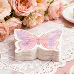 serviettes jetables papier forme papillon mariage anniversaire fête rose violet blanc doré