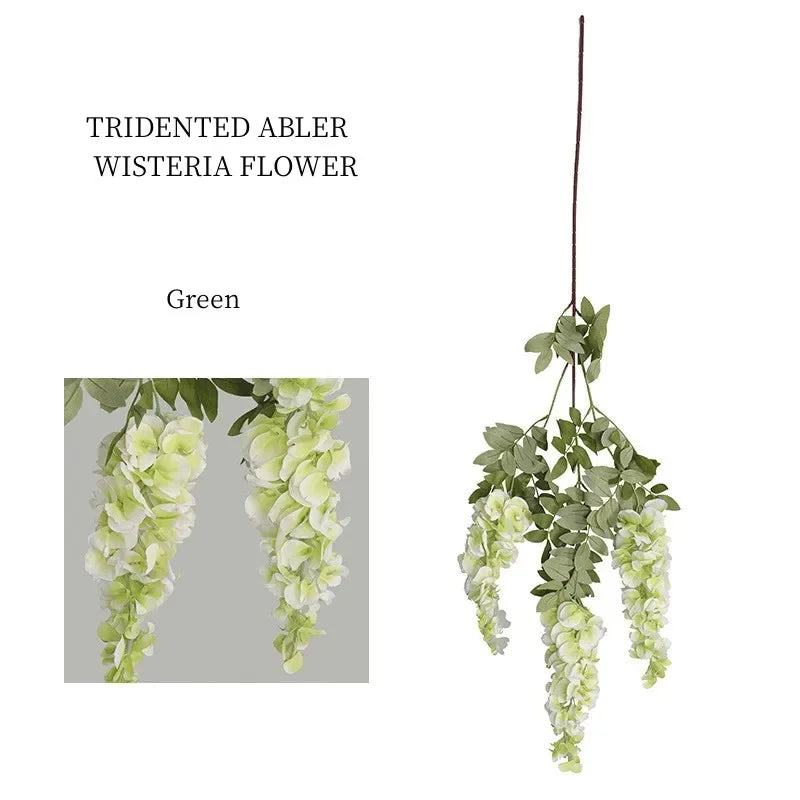décoration intérieure guirlande fleurs artificielles bleu blanc rose vert naturel