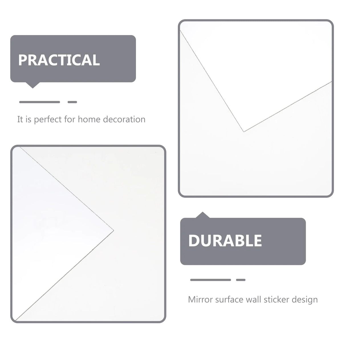 miroirs autoadhésifs rectangulaires blancs modernes stickers mur simples maison DIY