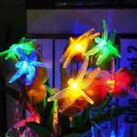 guirlande lumineuse libellules transparente 10 led 1.5m batterie décoration vacances chambre mariage anniversaire festival