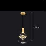 suspension lumineuse moderne cristal or transparent chambre salon led minimaliste
