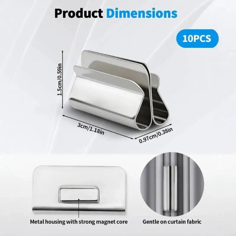 clips magnétiques rideaux argenté moderne minimalistes lisses aimants inclusion 10 pièces fixations