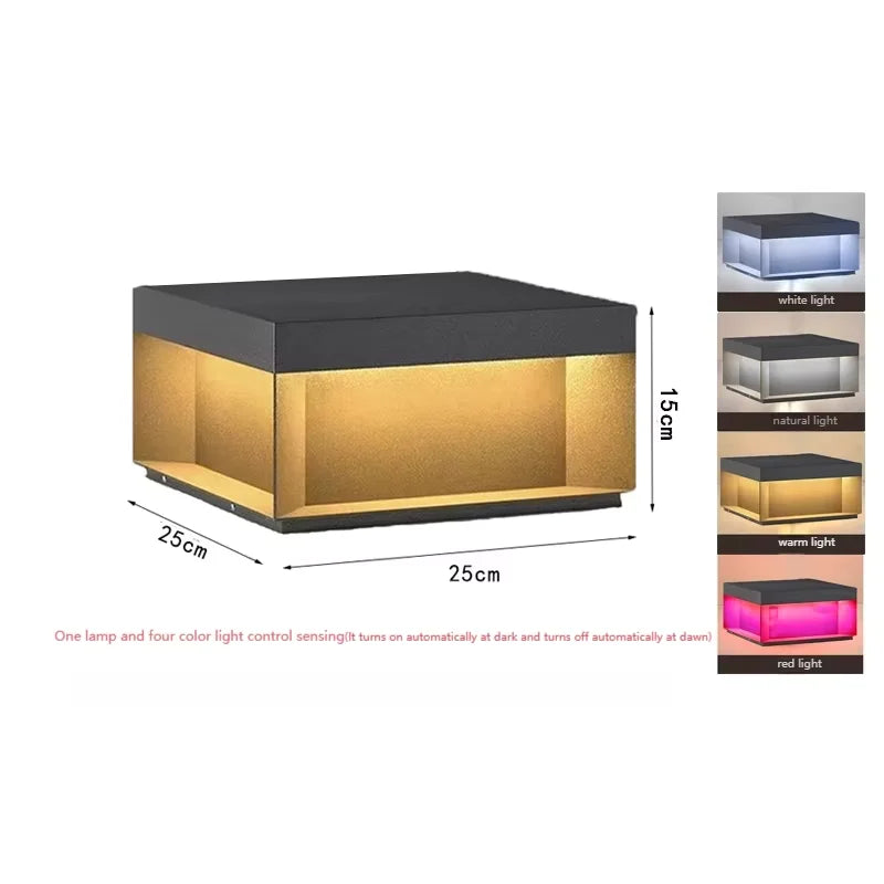 lampe solaire led moderne clôture extérieure noir mat étanche 249 flux lumineux 11w 3mètres