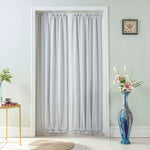 rideau porte tissu polyester gris noir beige opacité moderne ruban fixation 137x102cm 64x183cm