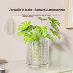 pots fleurs muraux transparents blancs texture diamantée adhésifs modernes minimalistes