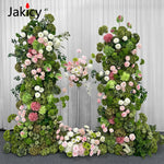 Arche décorative moderne fleurs artificielles vert rose blancextérieur maison événement