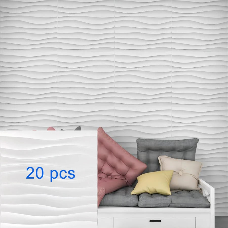 panneaux decoratifs 3d blanc geometrique moderne adhesif 30cm 30cm intérieur decoration