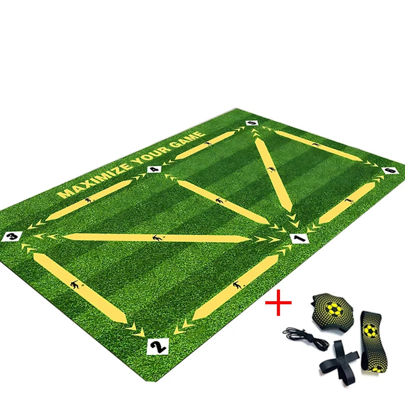 tapis entraînement football vert blanc noir terrain ballons didactique pratiqueintérieurextérieur