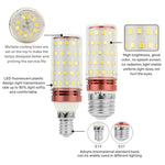 ampoules led e14 e27 carrés dorés fond blanc moderne blanc chaud doré