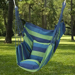 hamac suspendu moderne bleu blanc rouge khaki vert rayures horizontales confortable oreillerextérieur