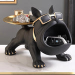 statue chien noir gris orange verte résine main doré bijoux clés moderne européen