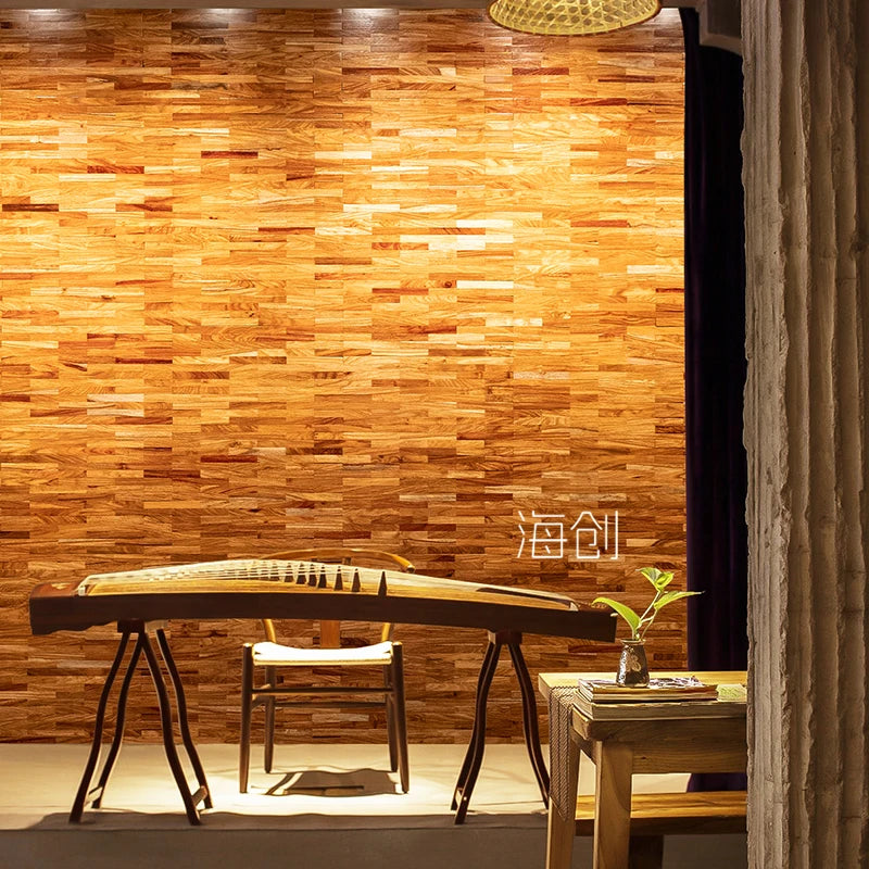 panneau décoratif bois moderne rayures horizontales marron clair brun foncé