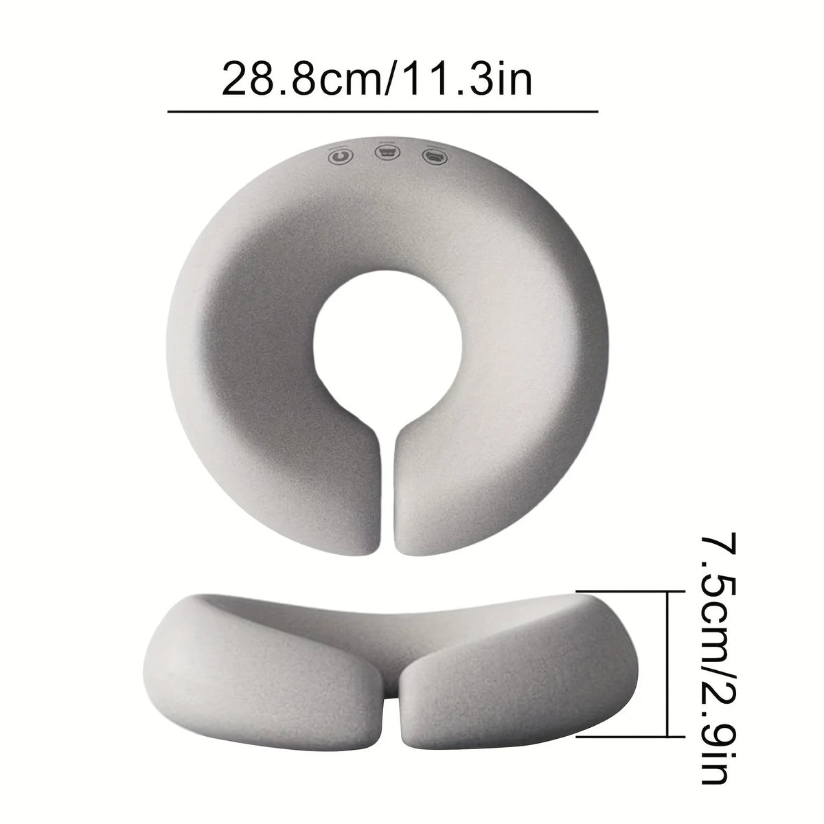oreiller mousse mémoire forme rond coussin tête face support gris moderne