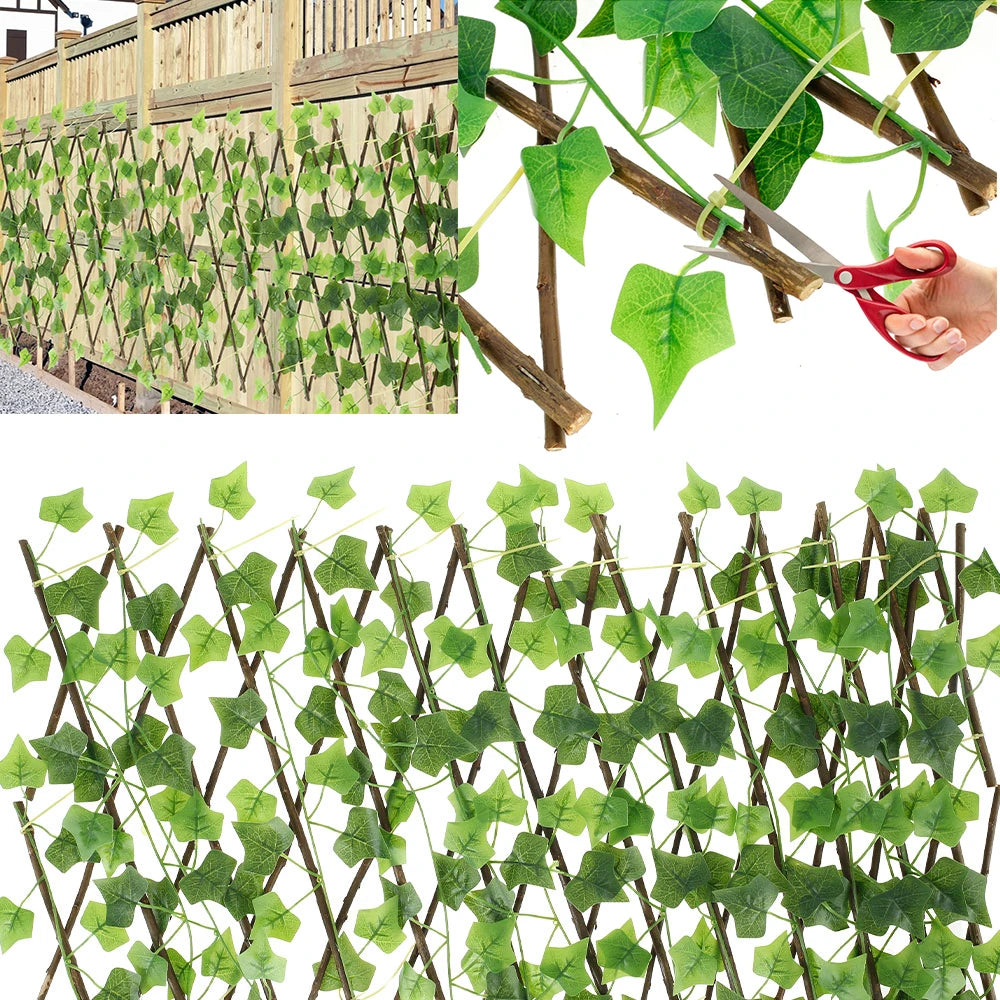 clôture végétale artificielle feuilles lierre treillis extensible résistance pourriture écologique facile