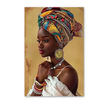 portrait femme géométrique toile coton tons chauds réaliste deco mur salon chambre erotique art