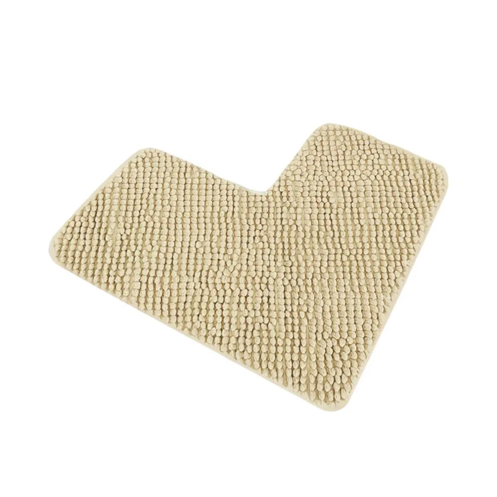 tapis bain bouclé dense losange gris foncé beige clair moderne minimaliste doux absorbant