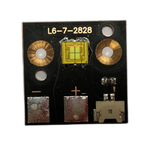lampe led noir jaune argentée bronze circuit imprimé dissipateur thermique brossé composants électronic translucent