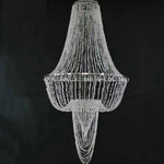 chandelier cristal transparent argenté élégant luxueux baroque suspension diametre 60cm hauteur 120cm