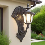 applique murale noire plume paon classique ip65 led éclairage maison moderne aluminium