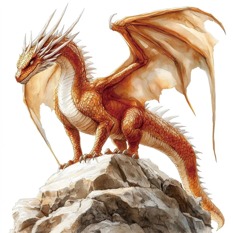 autocollant mural dragon stylisé moderne orange beige blanc adhésif intérieur