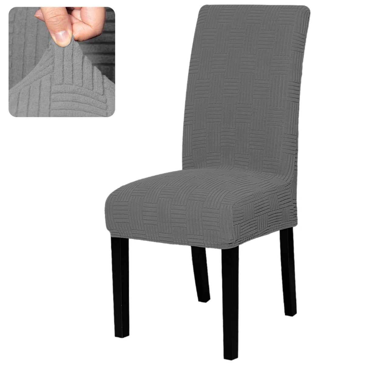 housses chaise marron rayures diagonales moderne elasthanne polyester 45 60cm 35 48cm 10cm