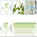 guirlandes artificielles décoration extérieure mariage blanc vert fleurs feuilles romantique jardin accrochéesextérieur festive