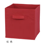 boîtes rangement pliables tissu uni moderne bleu marine beige jaune vert poignées détachables respectueux